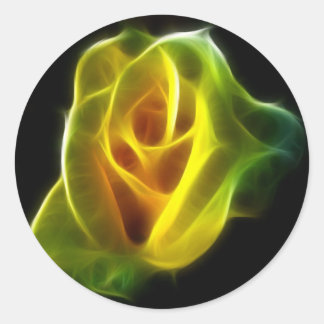 Yellow Rose of flames Classic Round Sticker