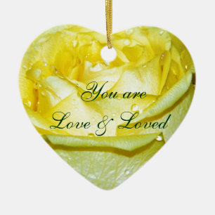 Yellow Rose of Love_ Ceramic Tree Decoration