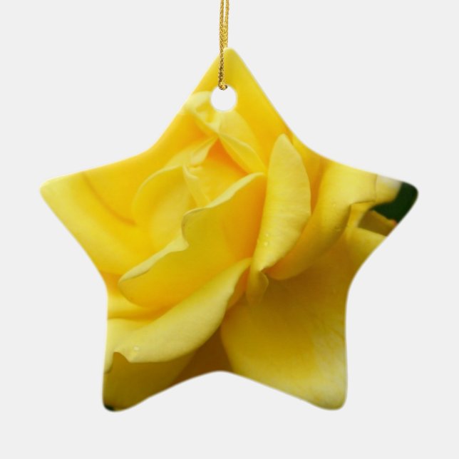 Yellow Rose of Texas Ceramic Tree Decoration (Front)