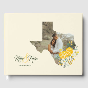 Yellow Rose of Texas - Gingham State Wedding Guest Book