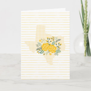 Yellow Rose of Texas - Gingham State with Roses Card