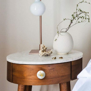 Yellow Rose of Texas - Gingham State with Roses Ceramic Knob