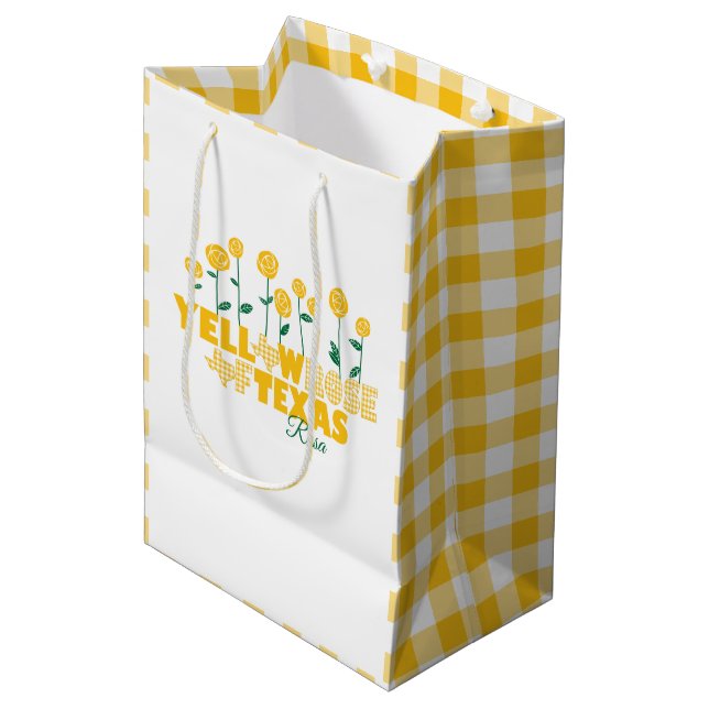 Yellow Rose of Texas - Rose Garden Medium Gift Bag (Front Angled)