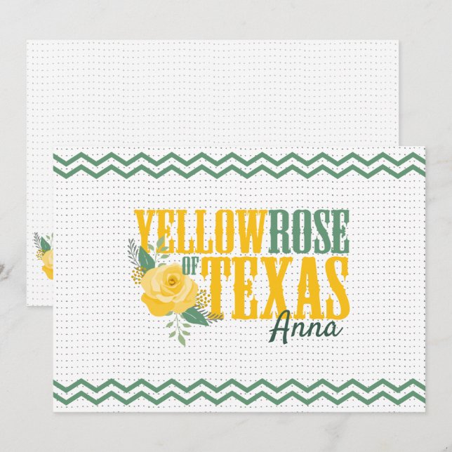 Yellow Rose of Texas - Single Rose Card (Front/Back)