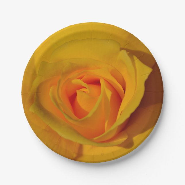 Yellow Rose Paper Plate (Front)