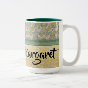Yellow Rose Personalised Two-Tone Coffee Mug