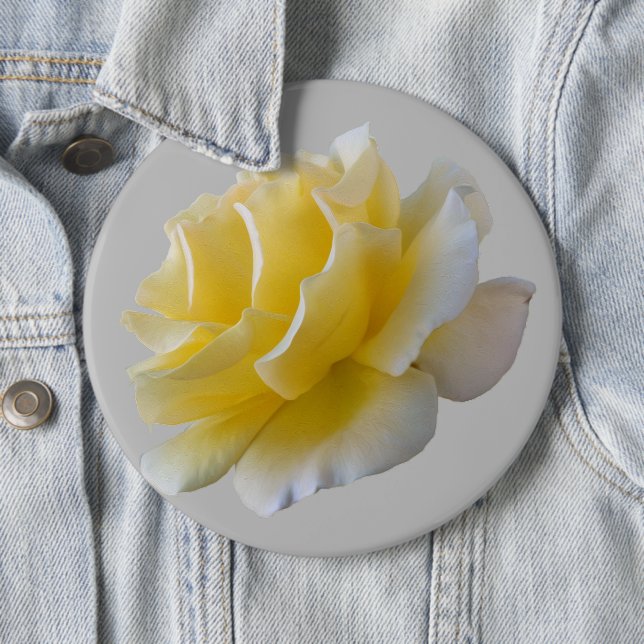 Yellow rose petals 6 cm round badge (In Situ)