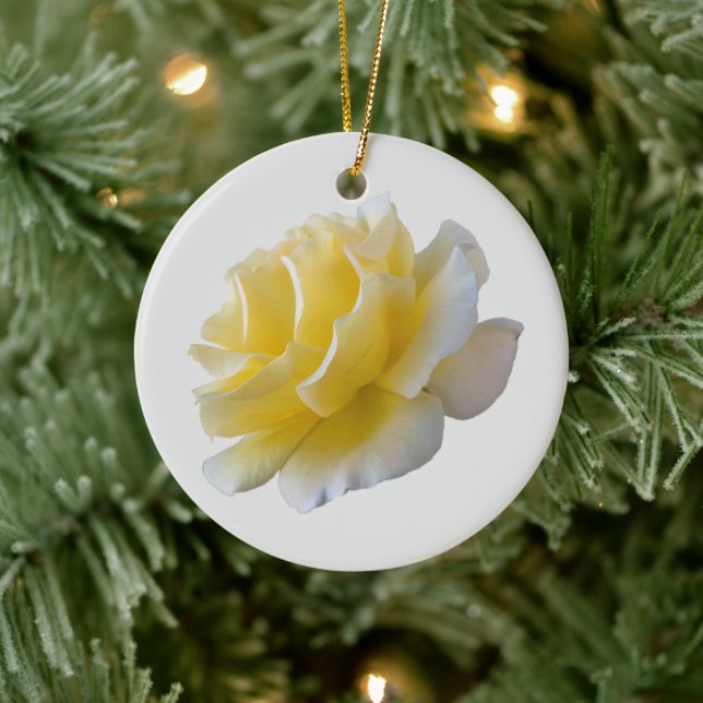 Yellow rose petals ceramic tree decoration (Tree)