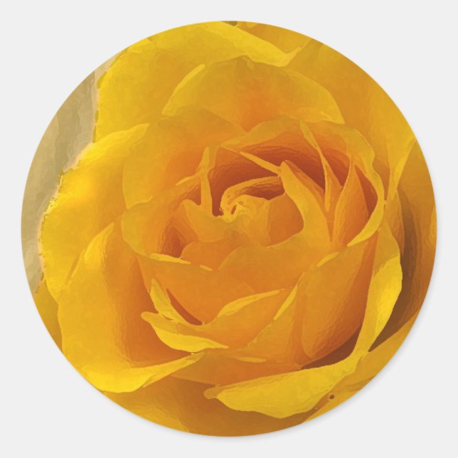 Yellow Rose Petals Classic Round Sticker (Front)