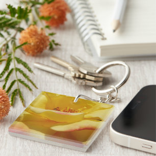 Yellow Rose Petals Keychain