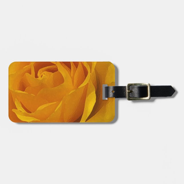 Yellow Rose Petals Luggage Tag (Front Horizontal)