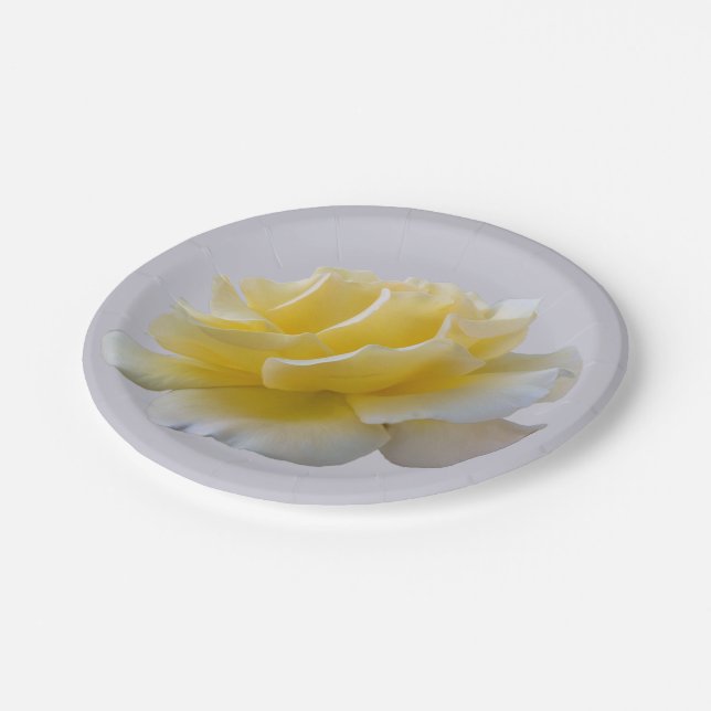 Yellow rose petals paper plate (Angled)