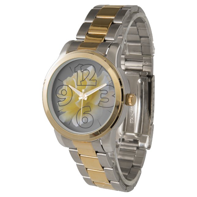 Yellow rose petals watch (Angled)