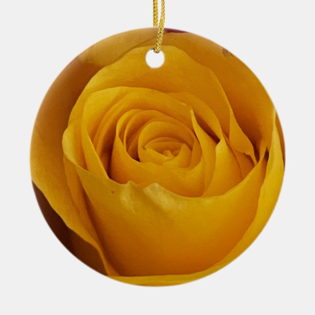 Yellow Rose Photo Ornament (Front)