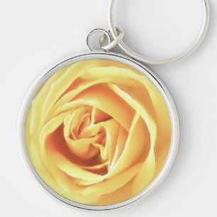 Yellow rose print key ring