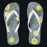 Yellow Rose & Purple Periwinkle Wedding Jandals<br><div class="desc">Beautiful vintage wedding style with yellow roses and purple periwinkle background.  Perfect for a summer or spring garden wedding!  elegant,  sophisticated and classic.</div>