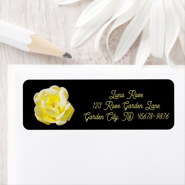 Yellow Rose Return Address Label (Insitu)