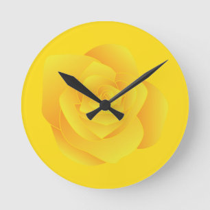 Yellow Rose Round Clock