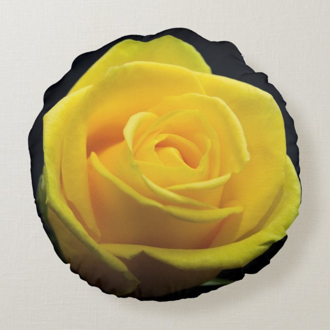 Yellow Rose Round Pillow (Back)