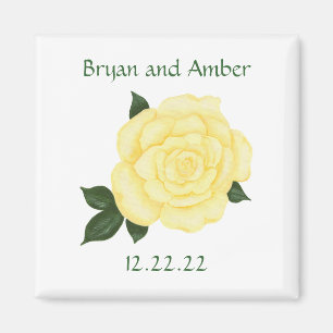 Yellow Rose Save the date Wedding Magnets