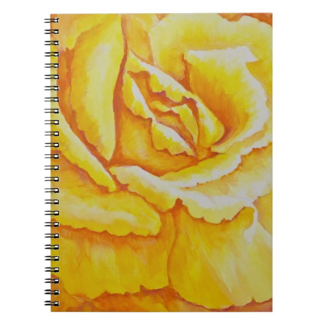 Yellow Rose Spiral Notebook (Front)