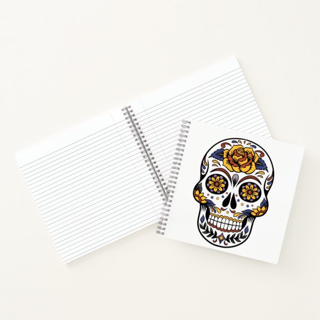 Yellow Rose Sugar Skull Notebook (Inside)