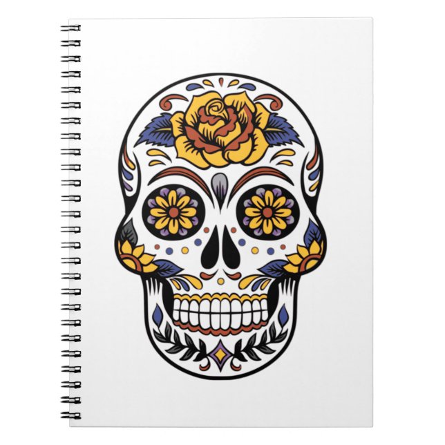 Yellow Rose Sugar Skull Notebook (Front)