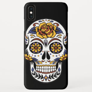 Yellow Rose Sugar Skull on Black Case-Mate iPhone Case