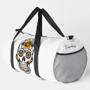 Yellow Rose Sugar Skull Personal Duffle Bag