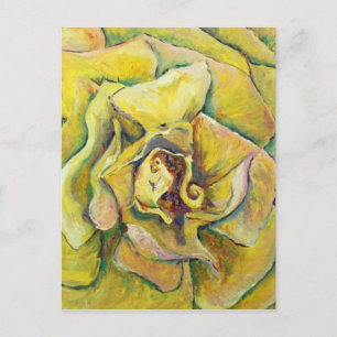 Yellow Rose Swirl Art Postcards
