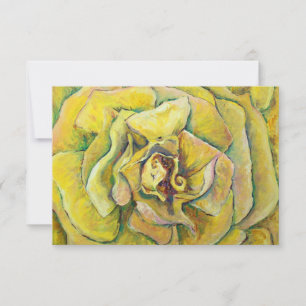 Yellow Rose Swirl Custom Flower Small Invite Cards