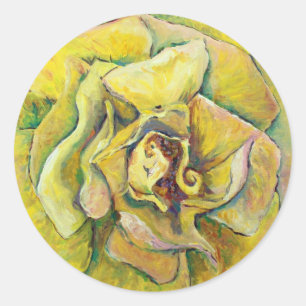 Yellow Rose Swirl Flower Stickers