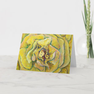 Yellow Rose Swirl Greeting Card