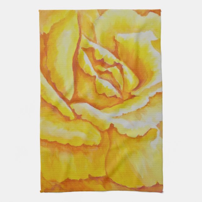Yellow Rose Tea Towel (Vertical)
