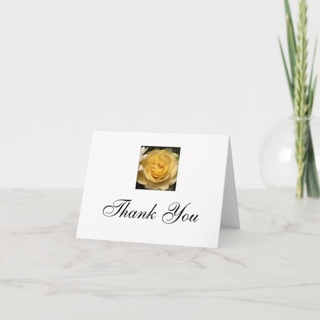 Yellow Rose Thank You Note Card (Front)