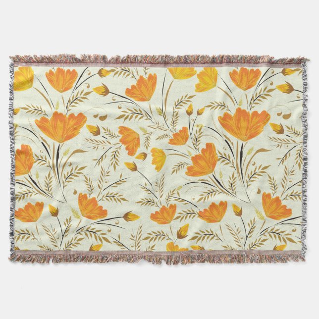 Yellow rose throw blanket (Front)