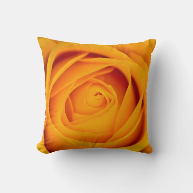 Yellow Rose Throw Pillow (Front)