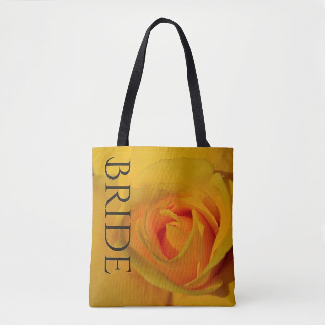 Yellow Rose tote for the Bride Bag (Front)