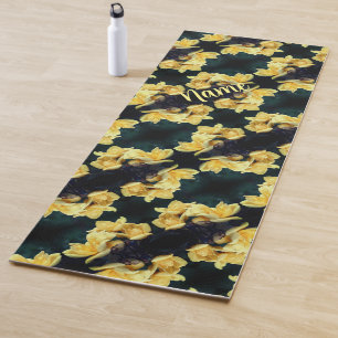 Yellow Rose Trio Abstract Pattern Personalised  Yoga Mat