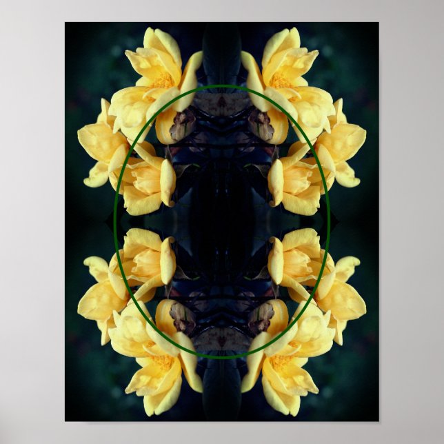 Yellow Rose Trio Frame Create Your Own Photo Poster (Front)