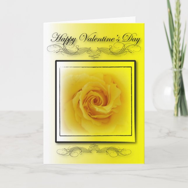 Yellow Rose Valentine Holiday Card (Front)