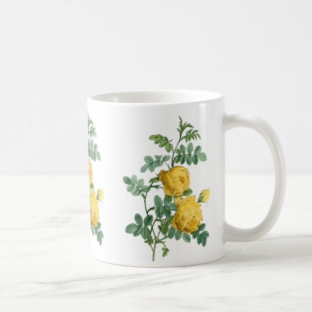 Yellow Rose vintage botanical illustration Coffee Mug (Right)
