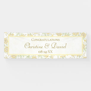 Yellow Rose Wedding Banner