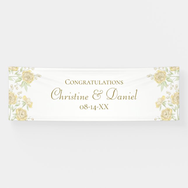 Yellow Rose Wedding Banner (Horizontal)