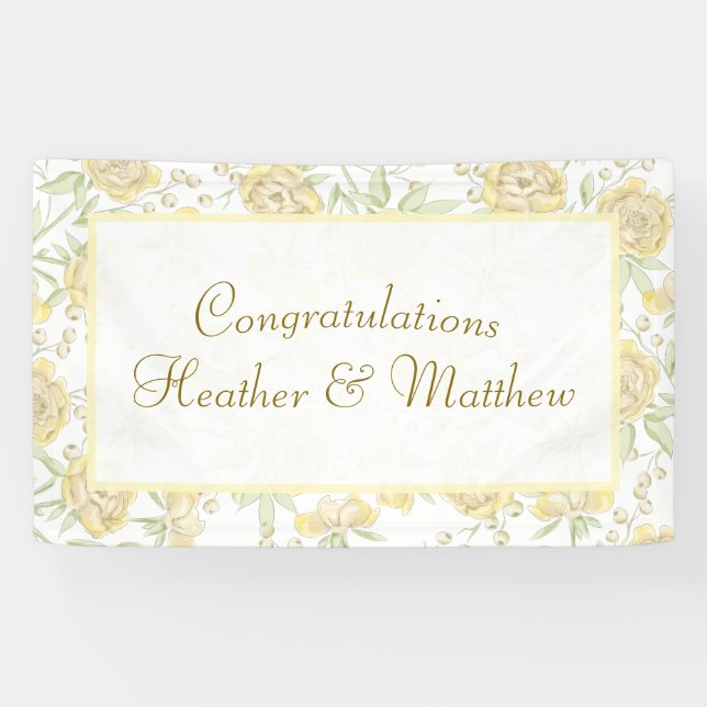 Yellow Rose Wedding Banner (Horizontal)