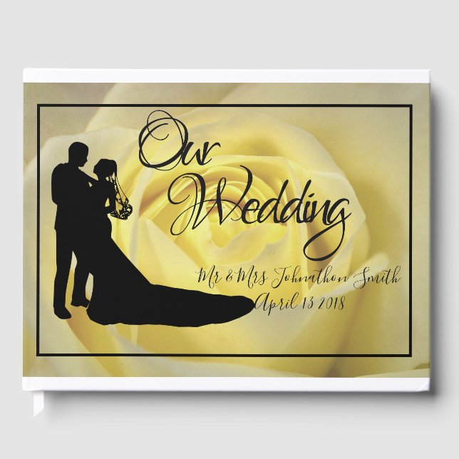 Yellow Rose Wedding Guest Book (Front)