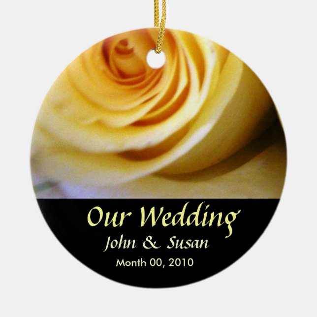 Yellow Rose Wedding Ornament (Front)