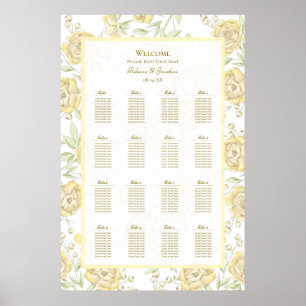 Yellow Rose Wedding Seating Chart
