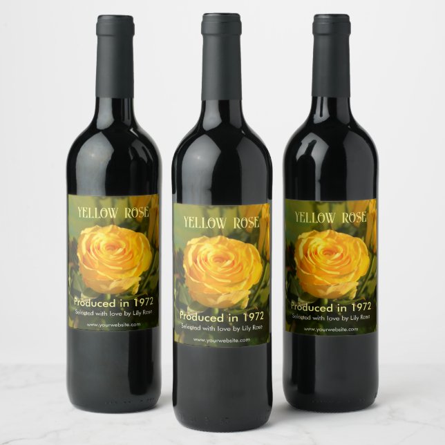 Yellow Rose   Wine Label (Bottles)