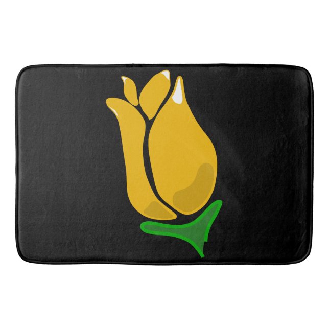 Yellow Rosebud Bath Mat (Front)